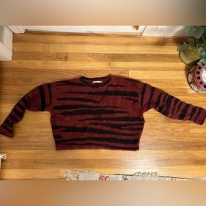 Maroon zebra print sweater